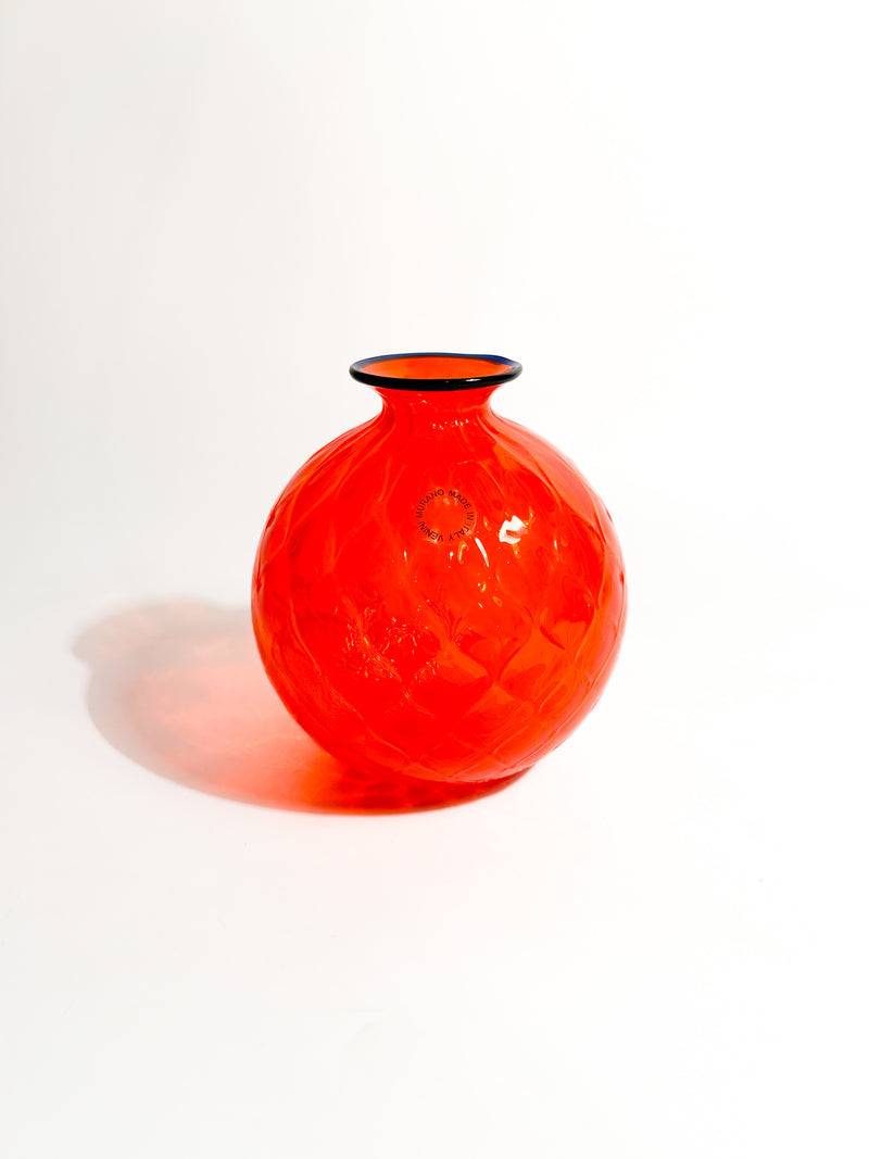 Balloton Vase by Venini in Orange Murano Glass from 1999