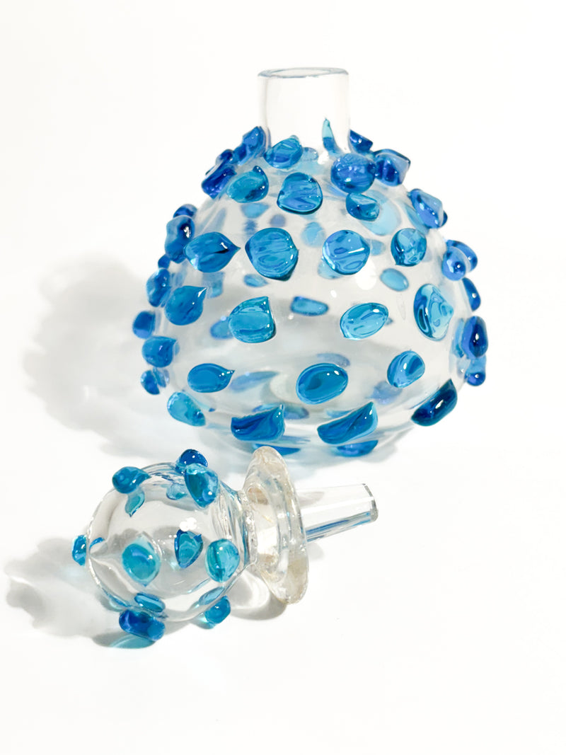 Salviati Bottle in Transparent and Light Blue Murano Glass from the 1980s
