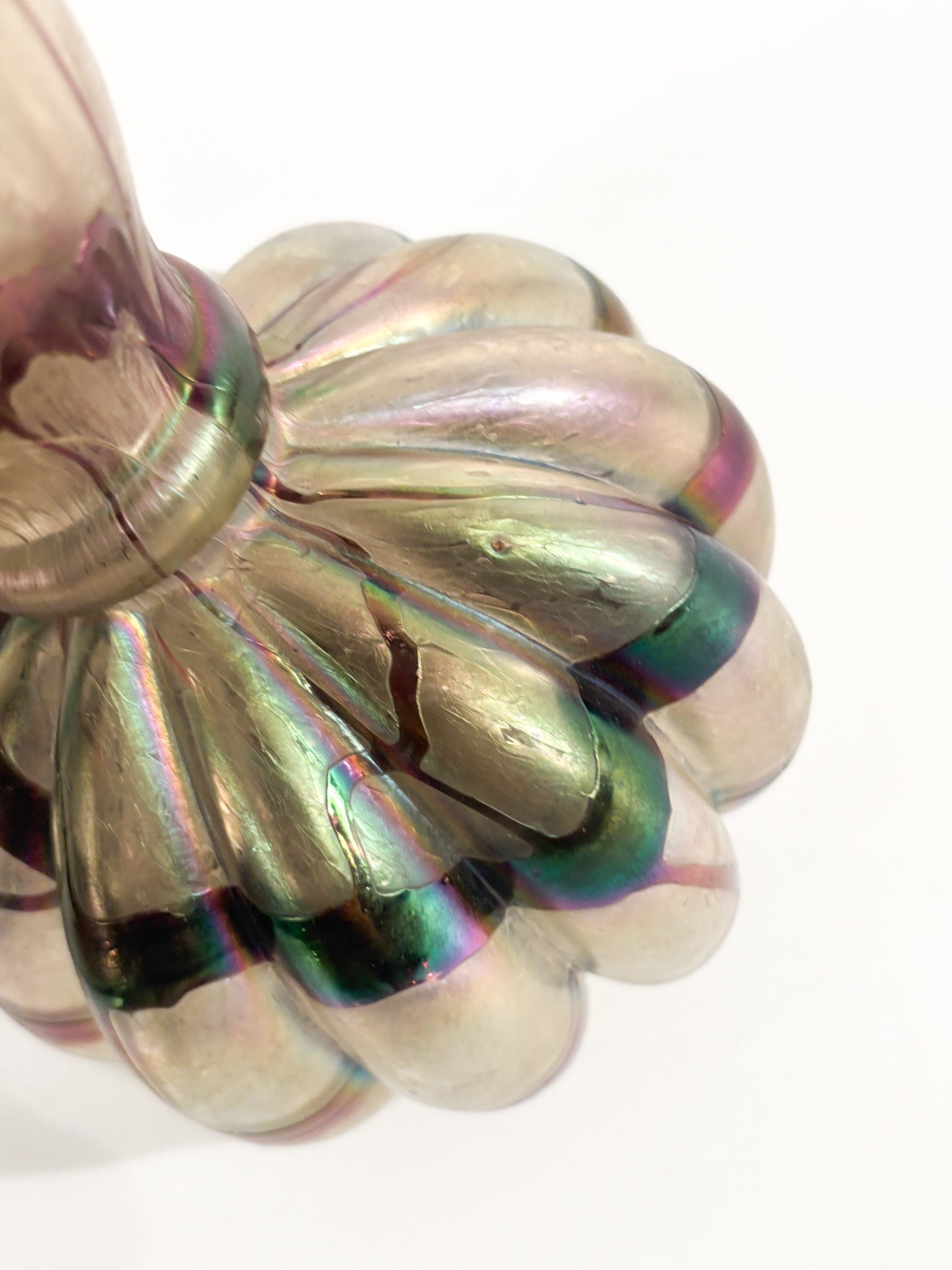 Loetz Glass Vase in Purple and Iridescent Gray 1950s