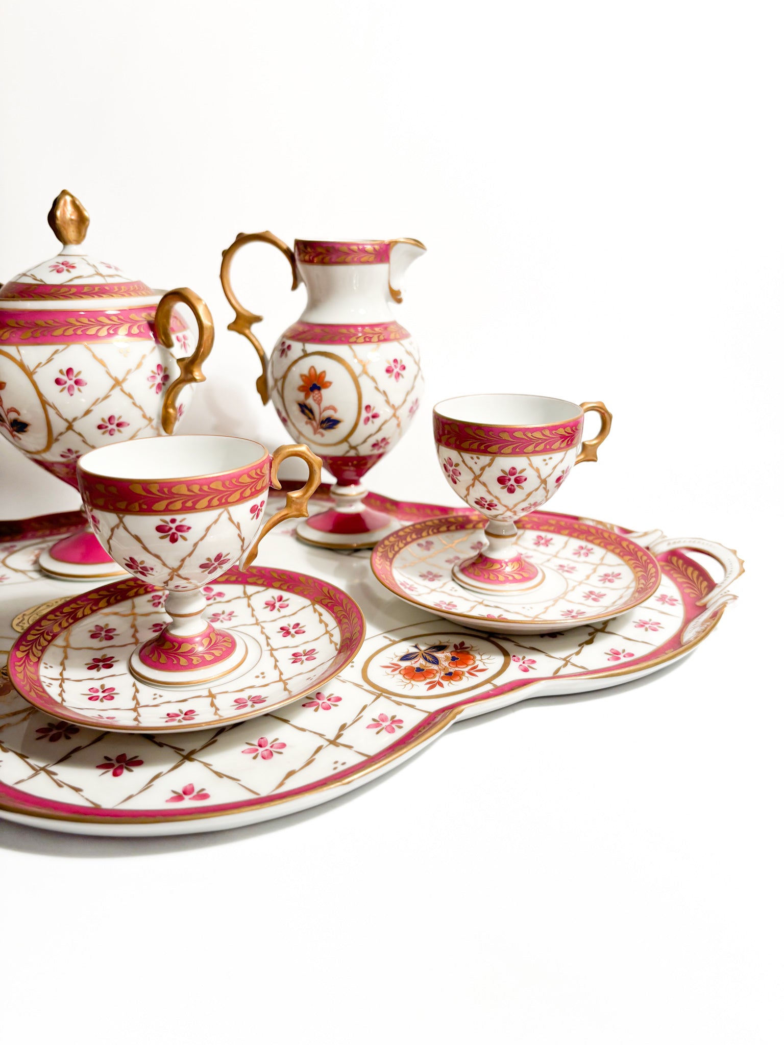 Tête-à-tête Coffee Set in Limoges Porcelain, 1950s