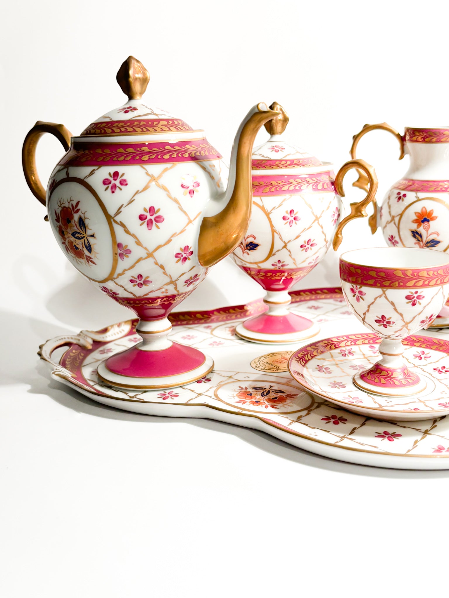 Tête-à-tête Coffee Set in Limoges Porcelain, 1950s