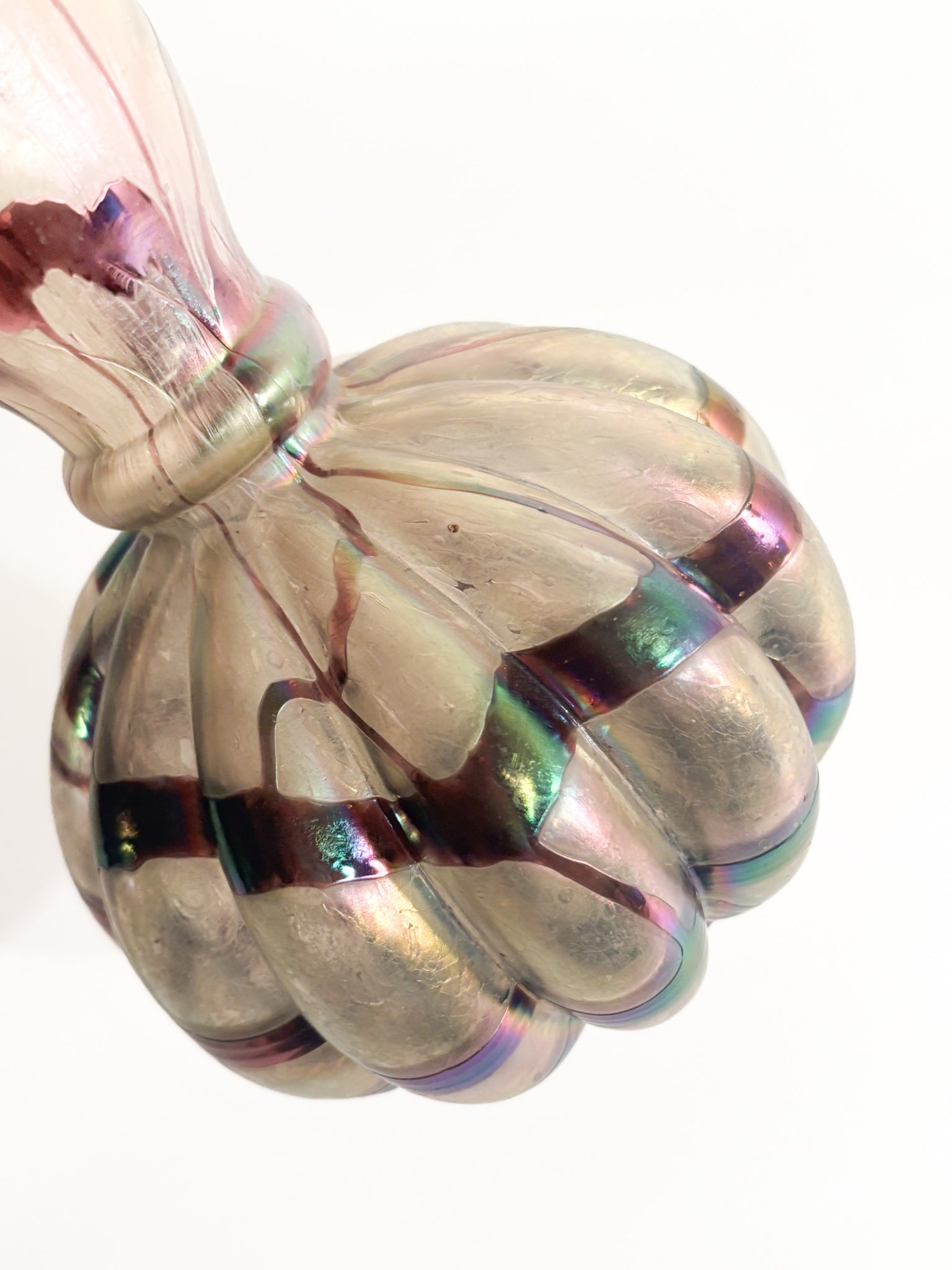 Loetz Glass Vase in Purple and Iridescent Gray 1950s