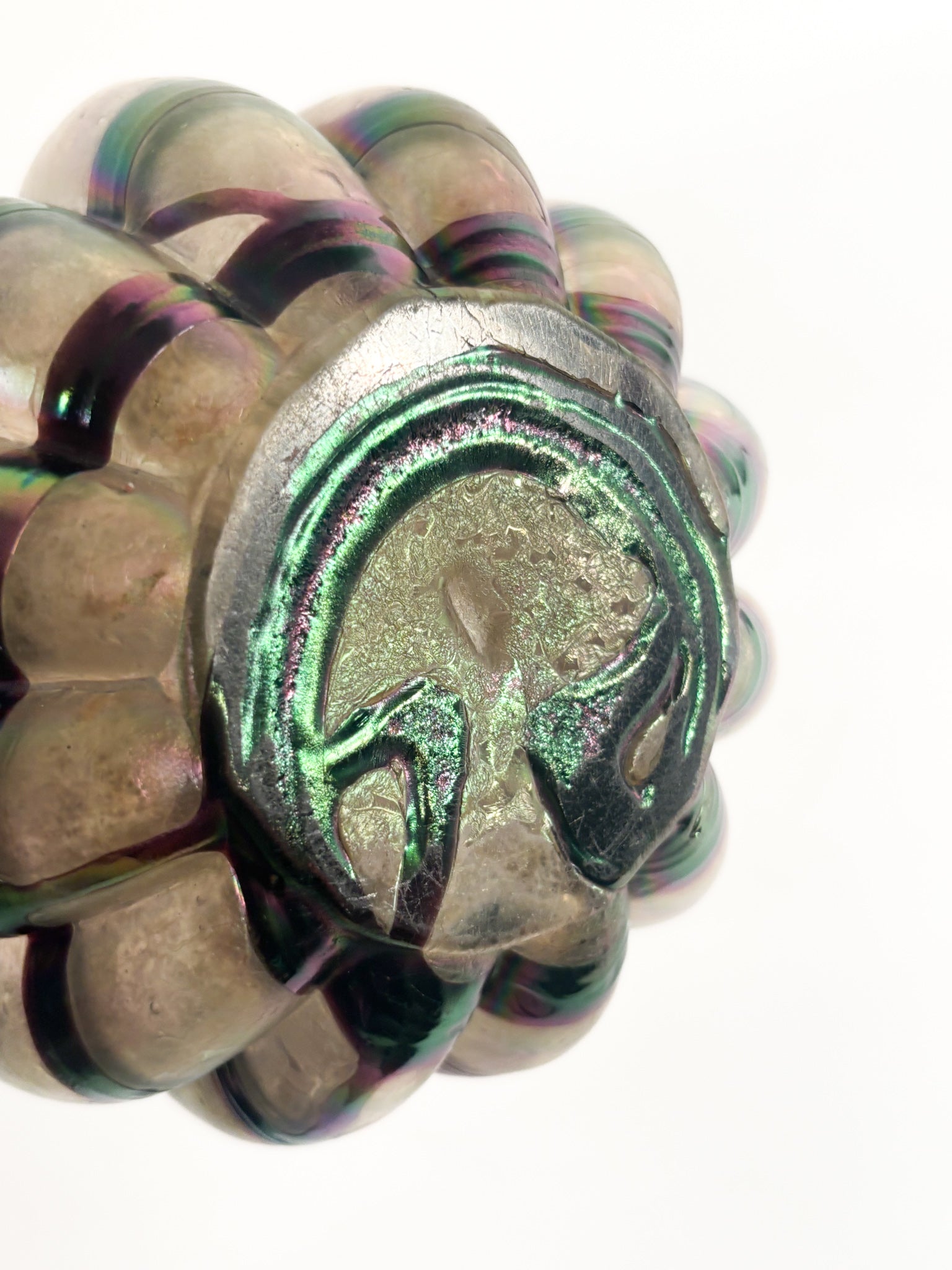 Loetz Glass Vase in Purple and Iridescent Gray 1950s