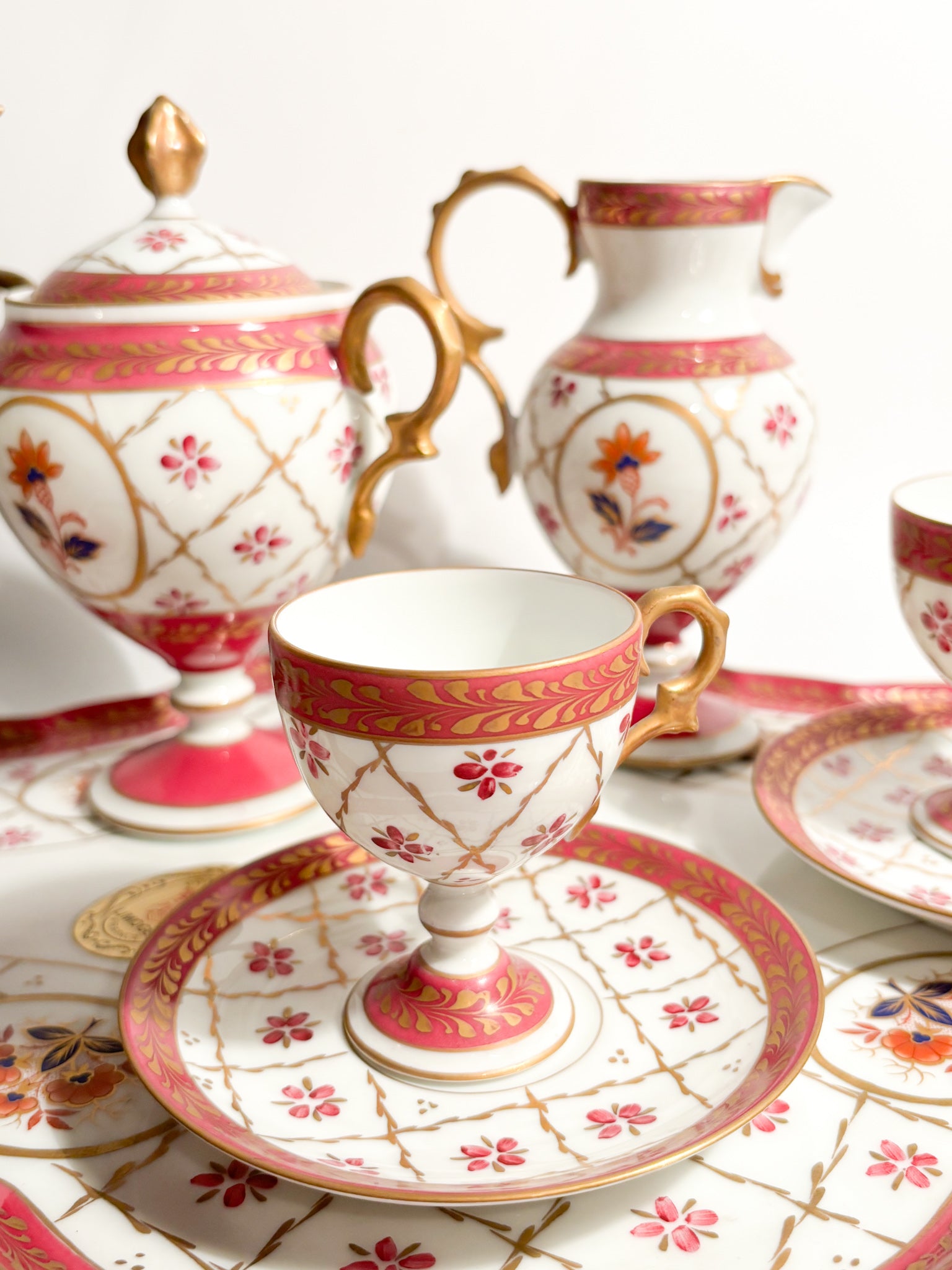 Tête-à-tête Coffee Set in Limoges Porcelain, 1950s