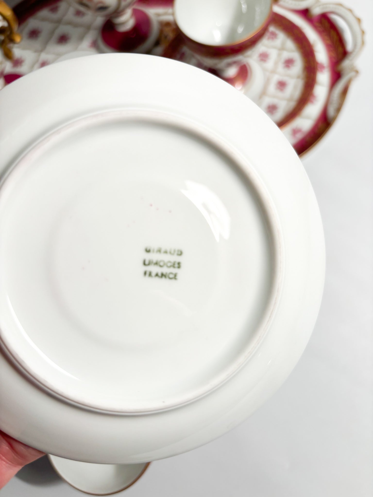 Tête-à-tête Coffee Set in Limoges Porcelain, 1950s