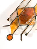 Pair of 1960s Outdoor Glass and Wrought Iron Wall Lights