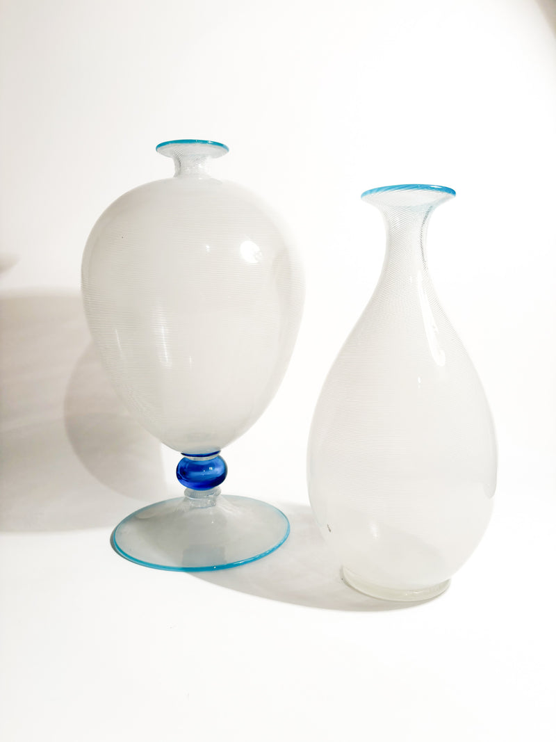 Vaso di Barovier & Toso in Vetro di Murano con Lavorazione a Filigrana Anni 50
