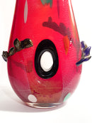 Vaso in Vetro di Murano Rosso e Multicolore Stile Dino Martens Anni 50