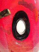 Vaso in Vetro di Murano Rosso e Multicolore Stile Dino Martens Anni 50