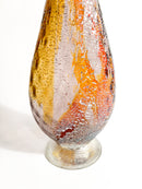 Bottiglia in Vetro di Murano Multicolore con Foglia d'Argento Anni 80