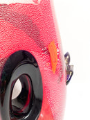 Vaso in Vetro di Murano Rosso e Multicolore Stile Dino Martens Anni 50