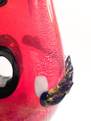 Vaso in Vetro di Murano Rosso e Multicolore Stile Dino Martens Anni 50