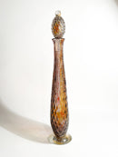 Bottiglia in Vetro di Murano Multicolore con Foglia d'Argento Anni 80