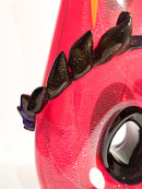 Vaso in Vetro di Murano Rosso e Multicolore Stile Dino Martens Anni 50