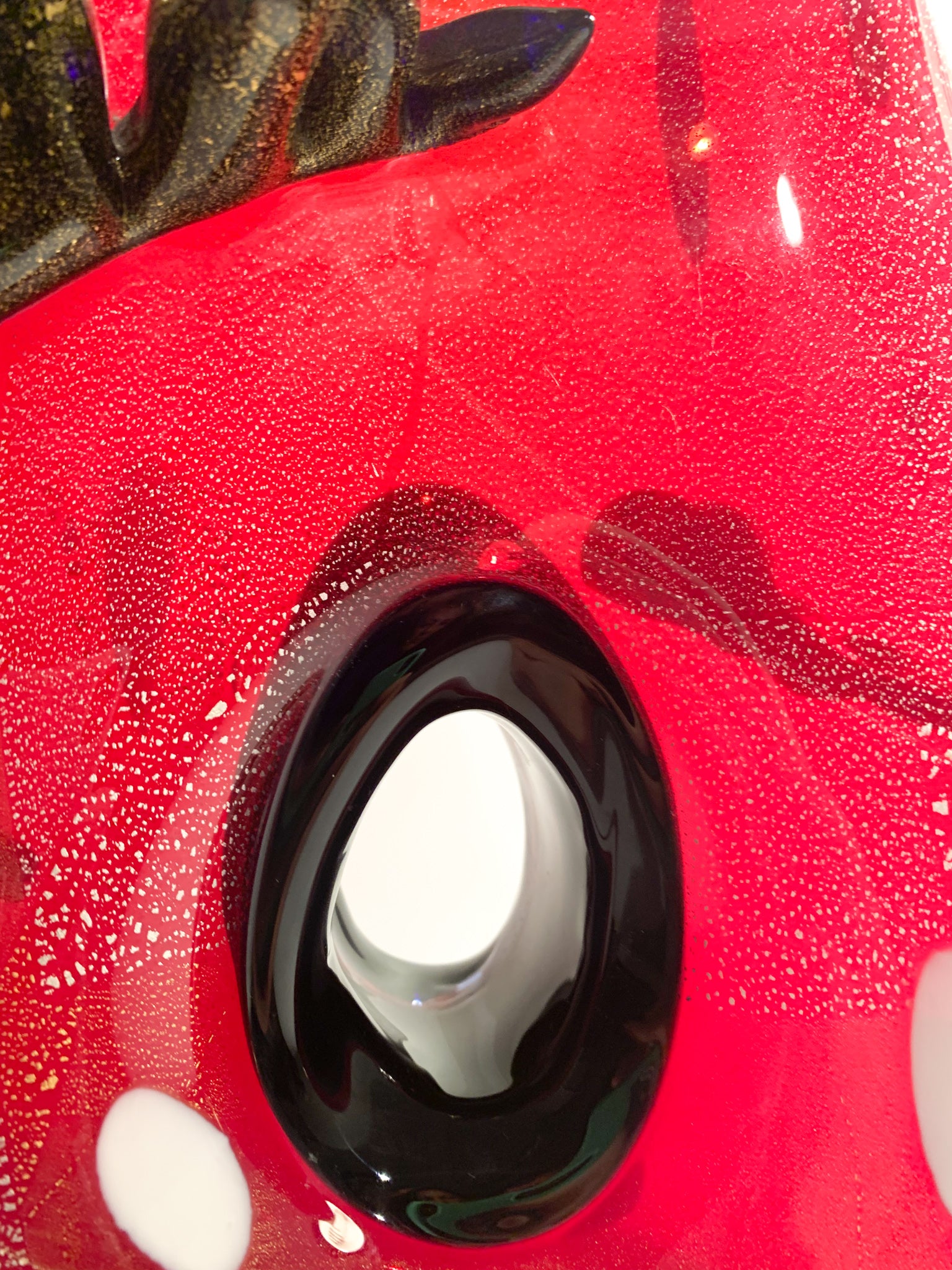 Vaso in Vetro di Murano Rosso e Multicolore Stile Dino Martens Anni 50