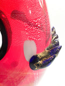 Vaso in Vetro di Murano Rosso e Multicolore Stile Dino Martens Anni 50