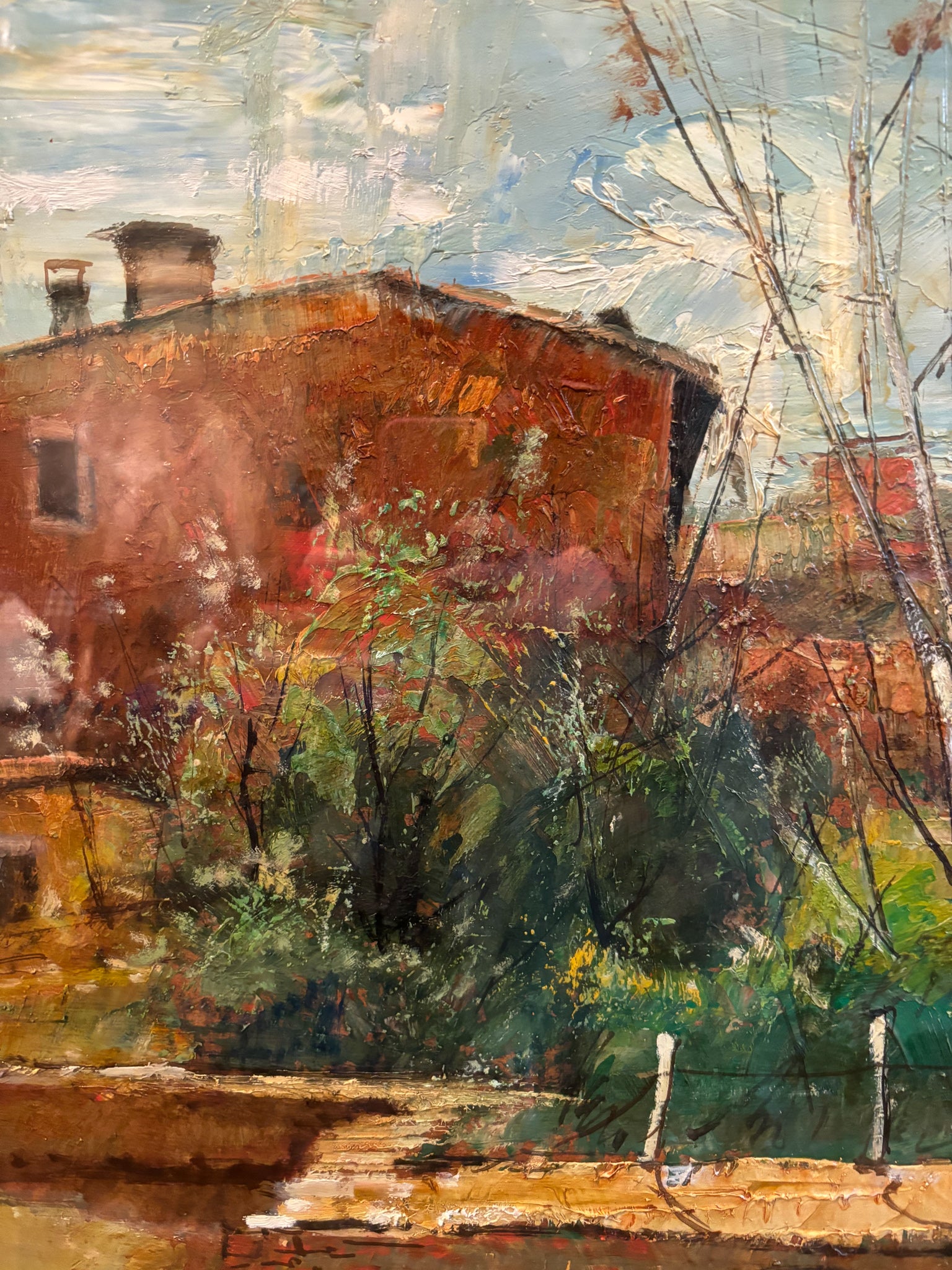 Oil Painting on Canvas of Landscape by Lamberto Lamberti from the 1970s