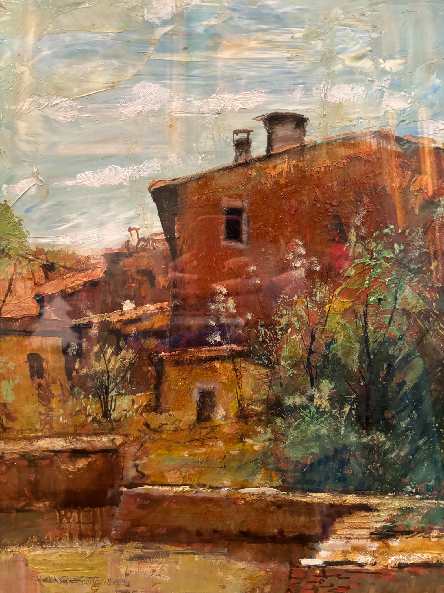 Oil Painting on Canvas of Landscape by Lamberto Lamberti from the 1970s