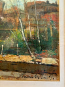 Dipinto Olio su Tela di Paesaggio di Lamberto Lamberti Anni 70