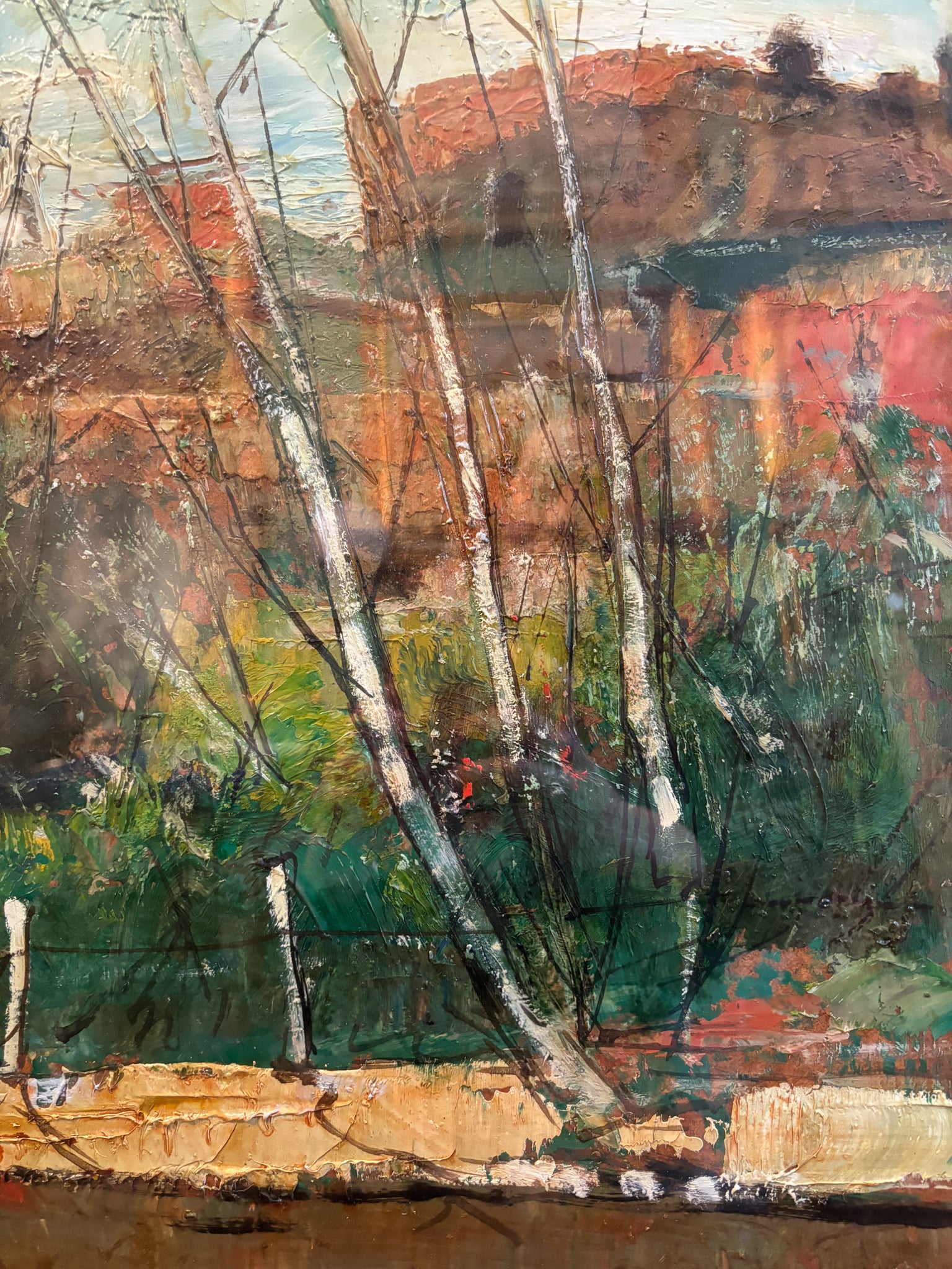 Oil Painting on Canvas of Landscape by Lamberto Lamberti from the 1970s