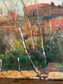 Dipinto Olio su Tela di Paesaggio di Lamberto Lamberti Anni 70