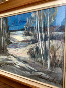 Dipinto Olio su Tela di Paesaggio di Lamberto Lamberti Anni 70