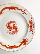 Meissen Porcelain Plate Red Court Dragon Mark 1850-1925