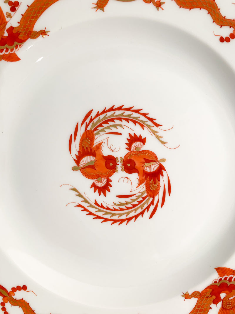 Meissen Porcelain Plate Red Court Dragon Mark 1850-1925