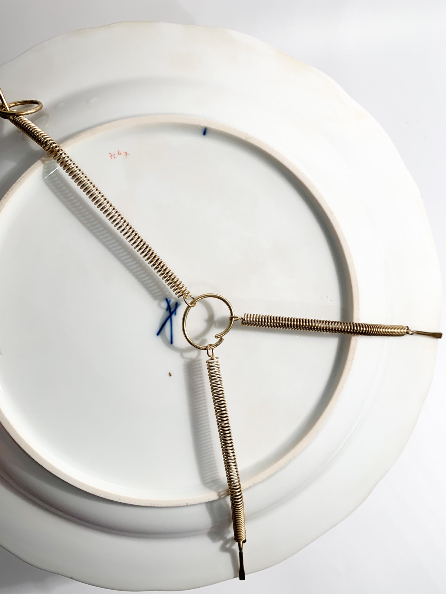 Meissen Porcelain Plate Red Court Dragon Mark 1850-1925