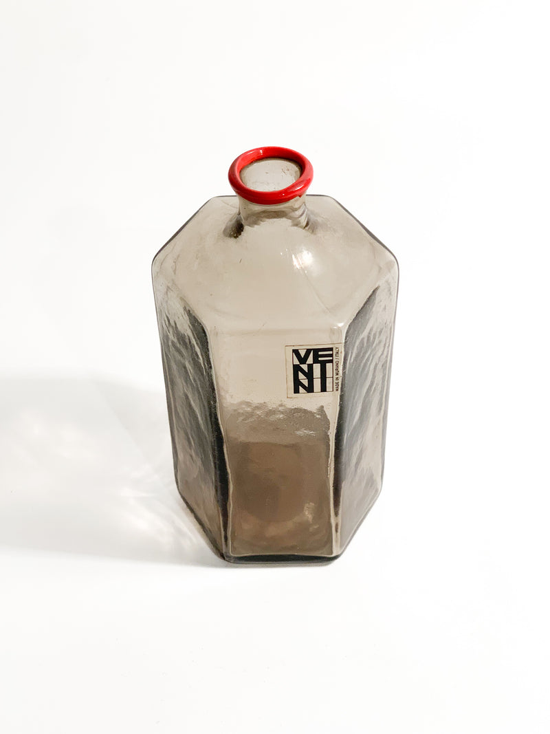 Venini Monofiore Hexagonal Vase in Gray Murano Glass from 1979