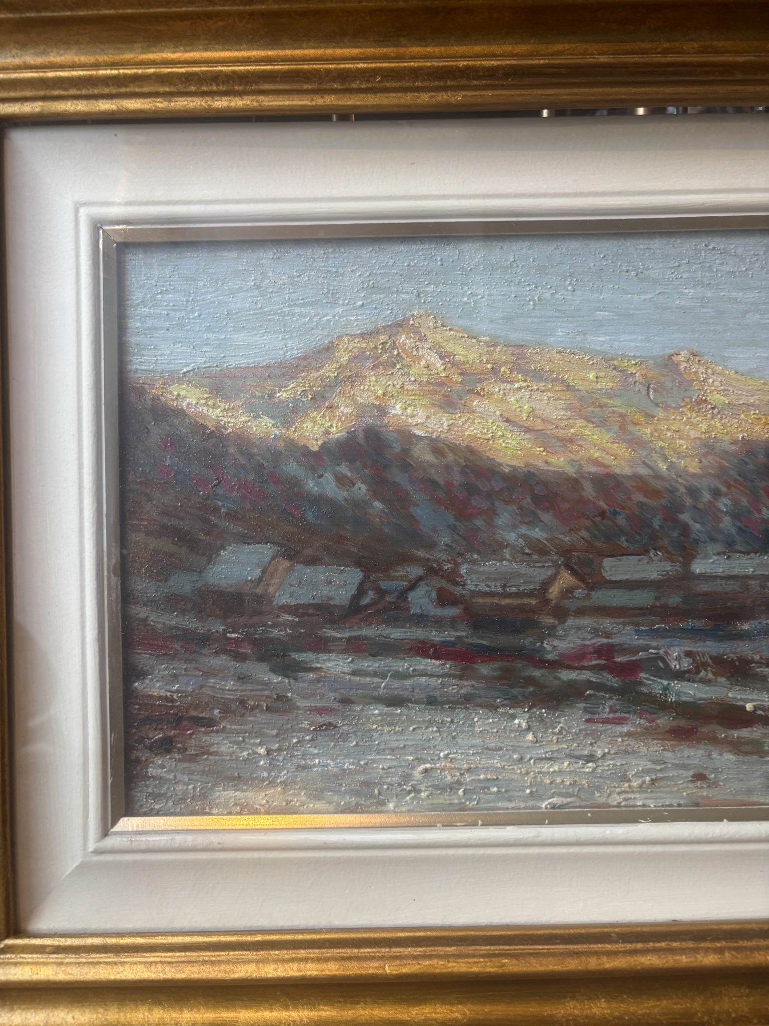 Oil Painting on Panel of Mountain Landscape 1950s