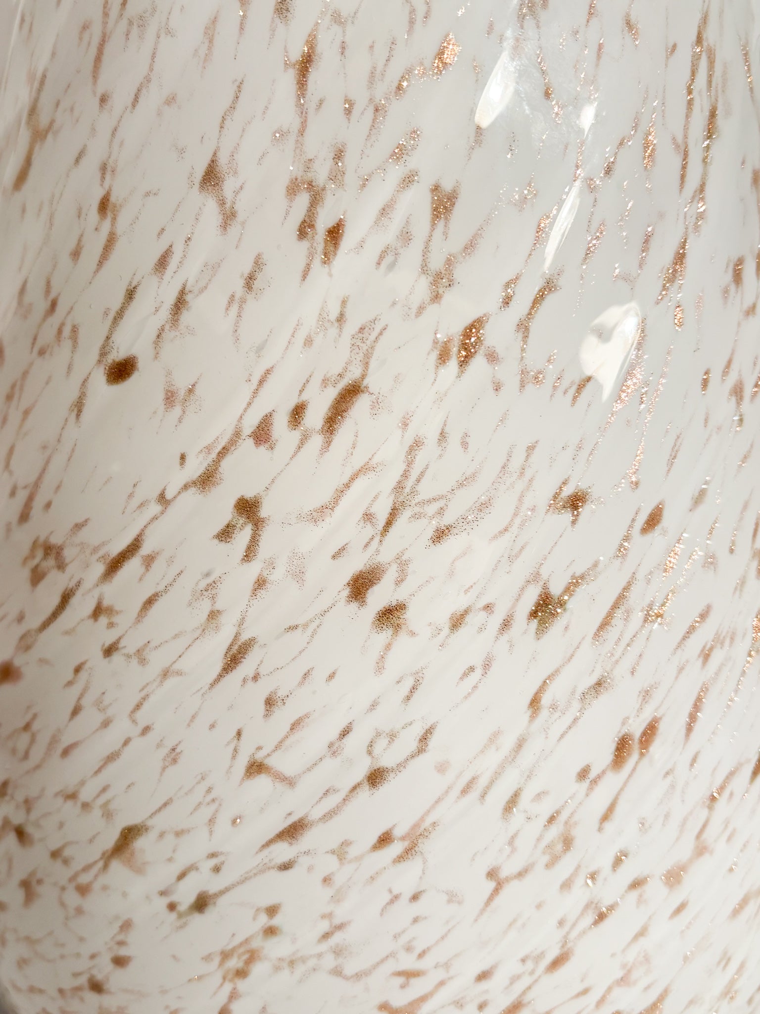 Vaso in Vetro di Murano Bianco con Avventurina Anni 80