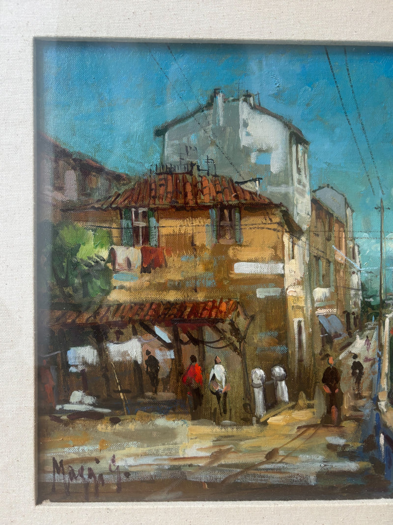 Oil Painting on Cardboard "Milan that Disappears Vicolo dei Lavandai" by Giampietro Maggi