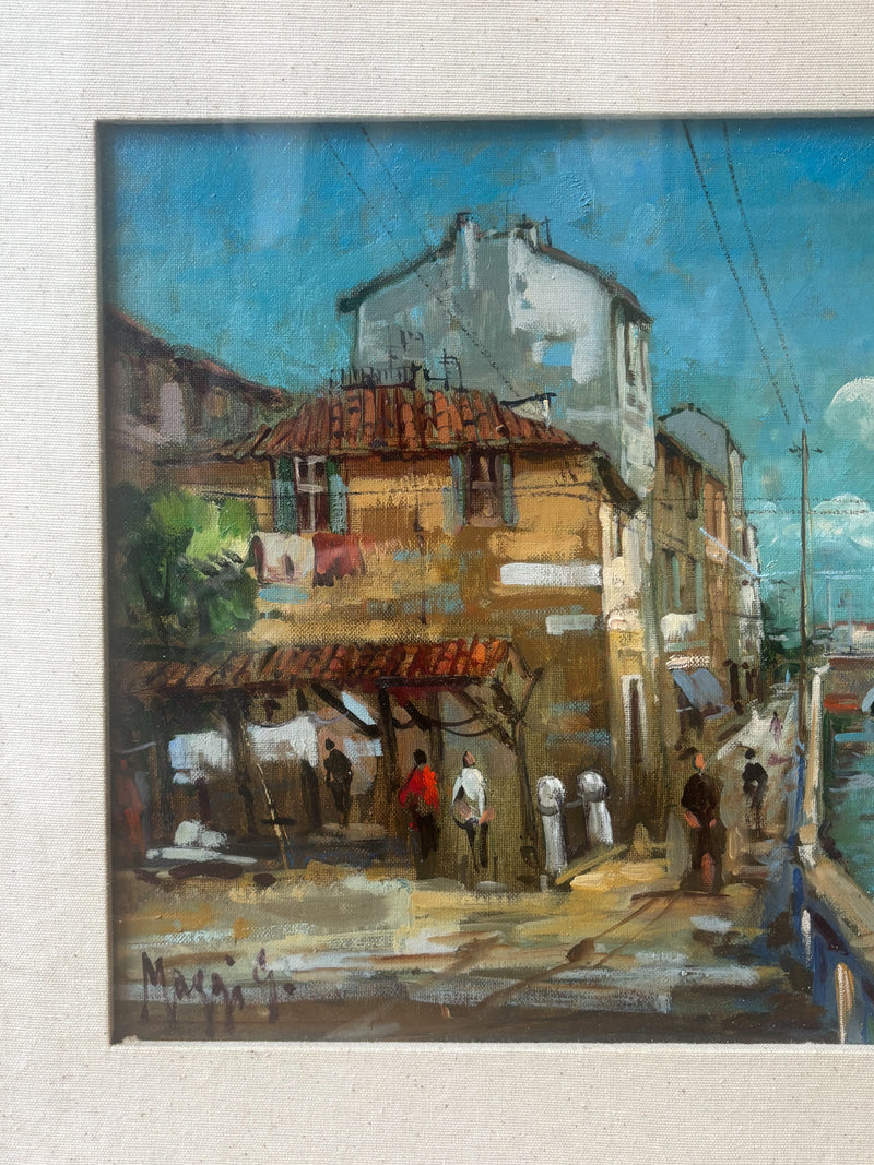 Oil Painting on Cardboard "Milan that Disappears Vicolo dei Lavandai" by Giampietro Maggi