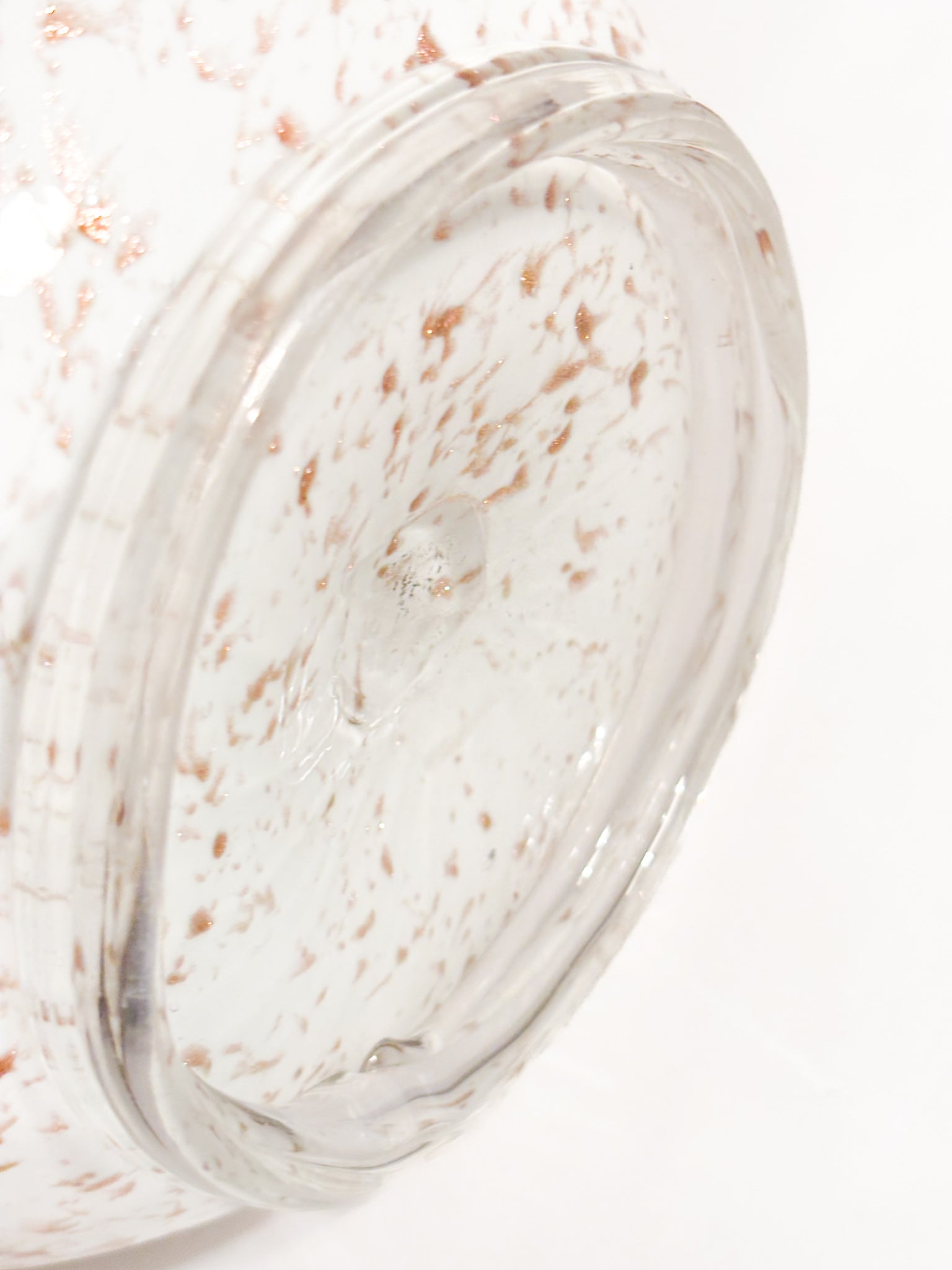 Vaso in Vetro di Murano Bianco con Avventurina Anni 80