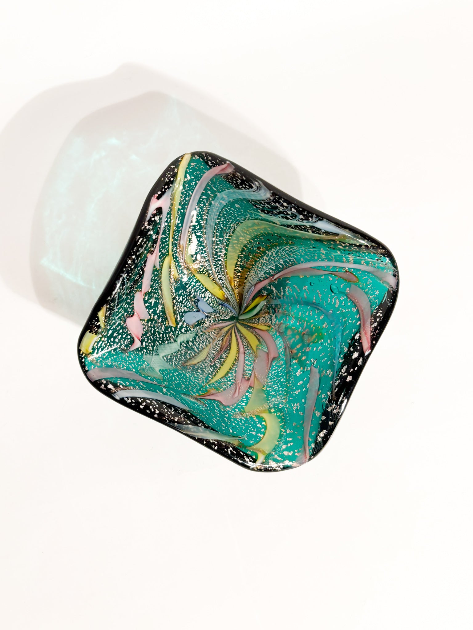 Ciotola Posacenere in Vetro di Murano Verde Anni 70