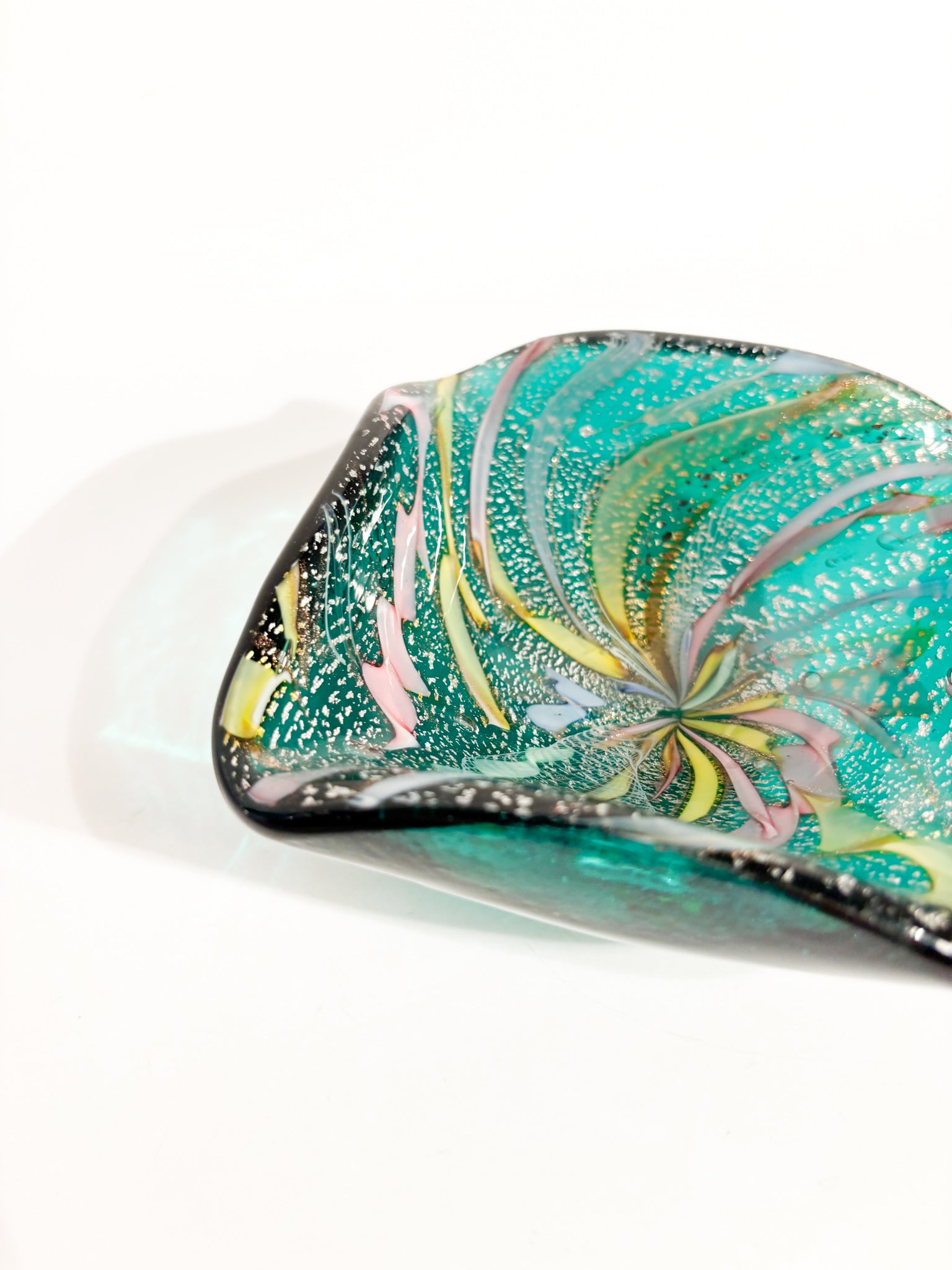 Ciotola Posacenere in Vetro di Murano Verde Anni 70