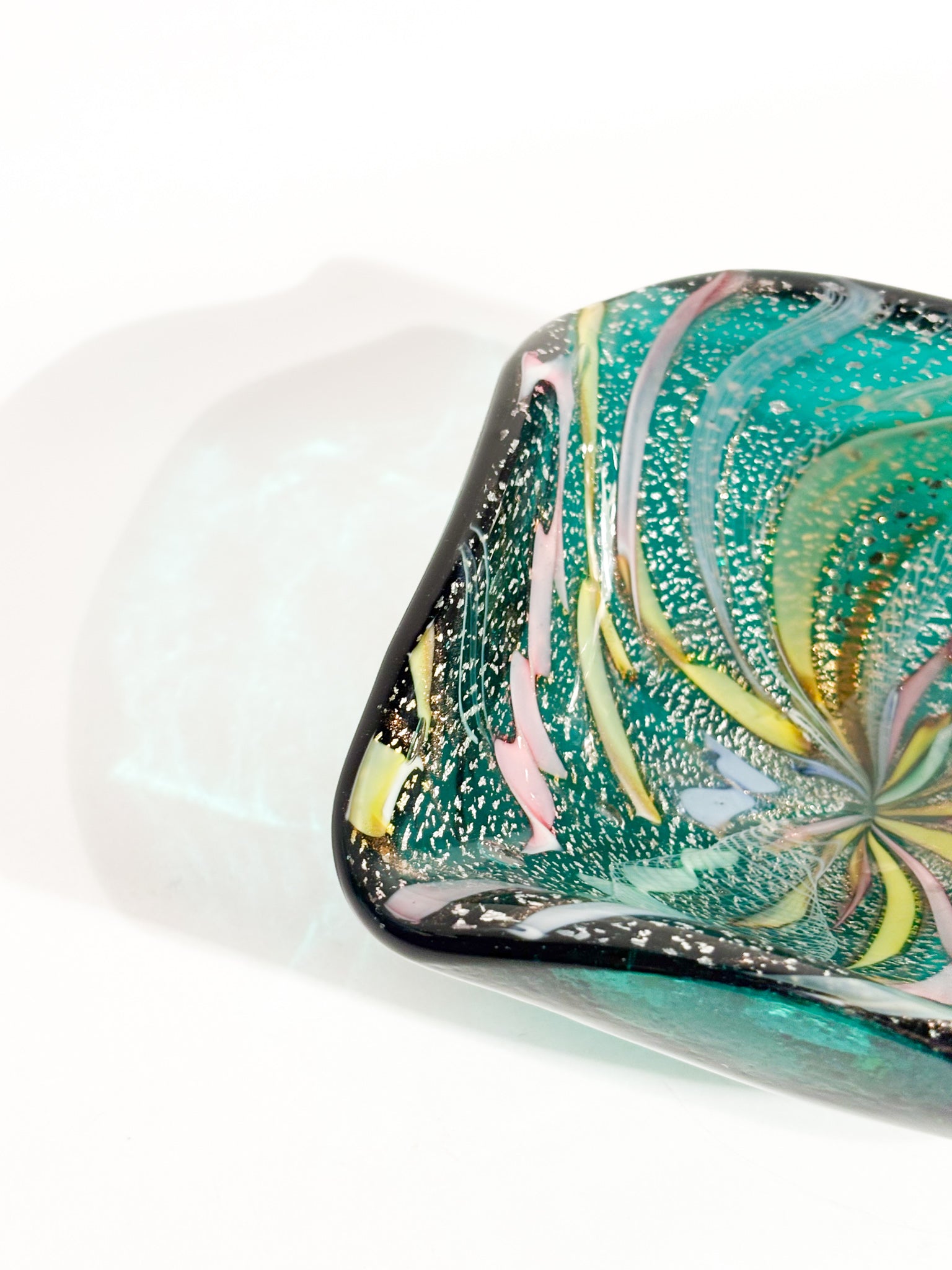 Ciotola Posacenere in Vetro di Murano Verde Anni 70