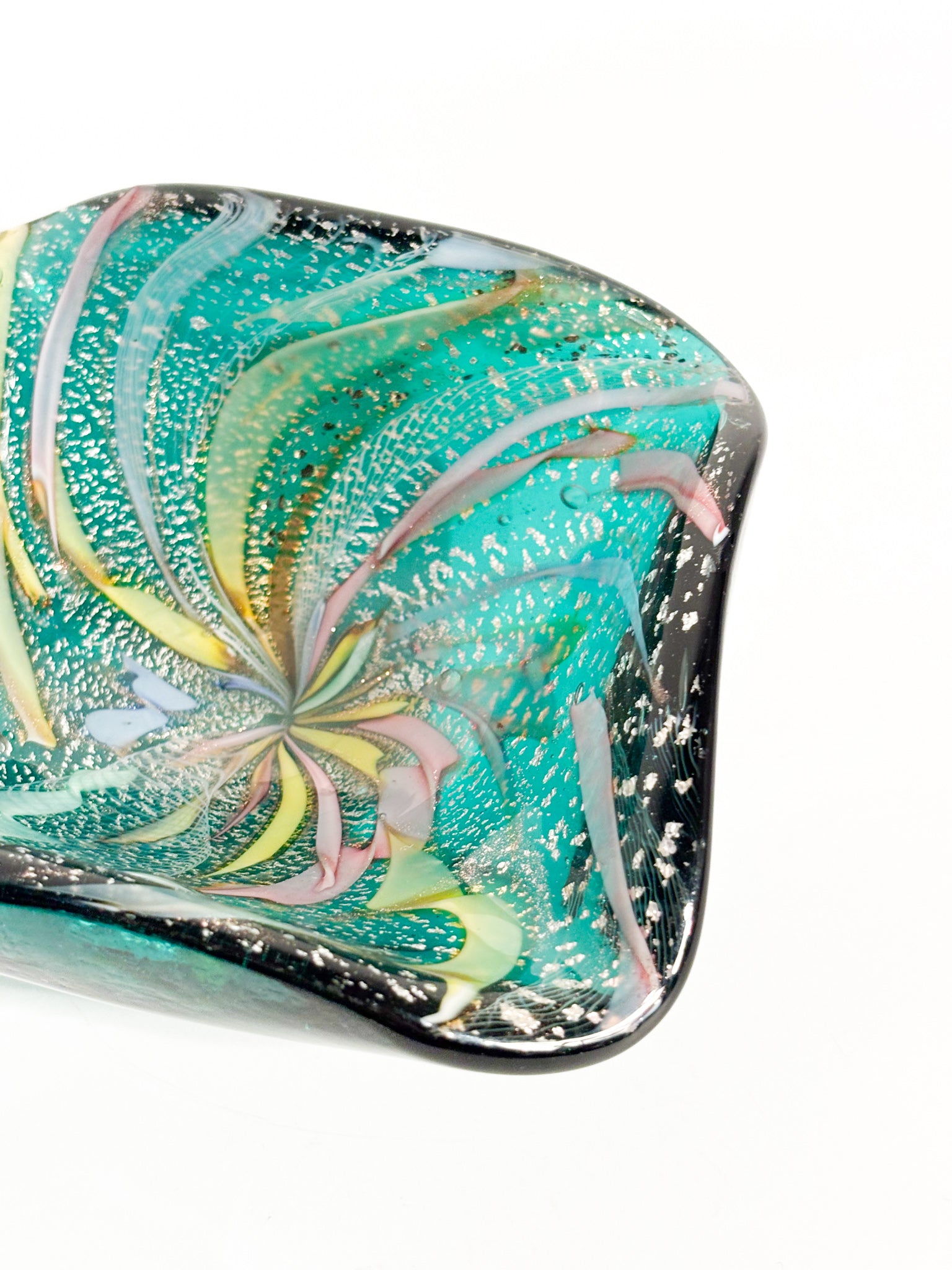 Ciotola Posacenere in Vetro di Murano Verde Anni 70