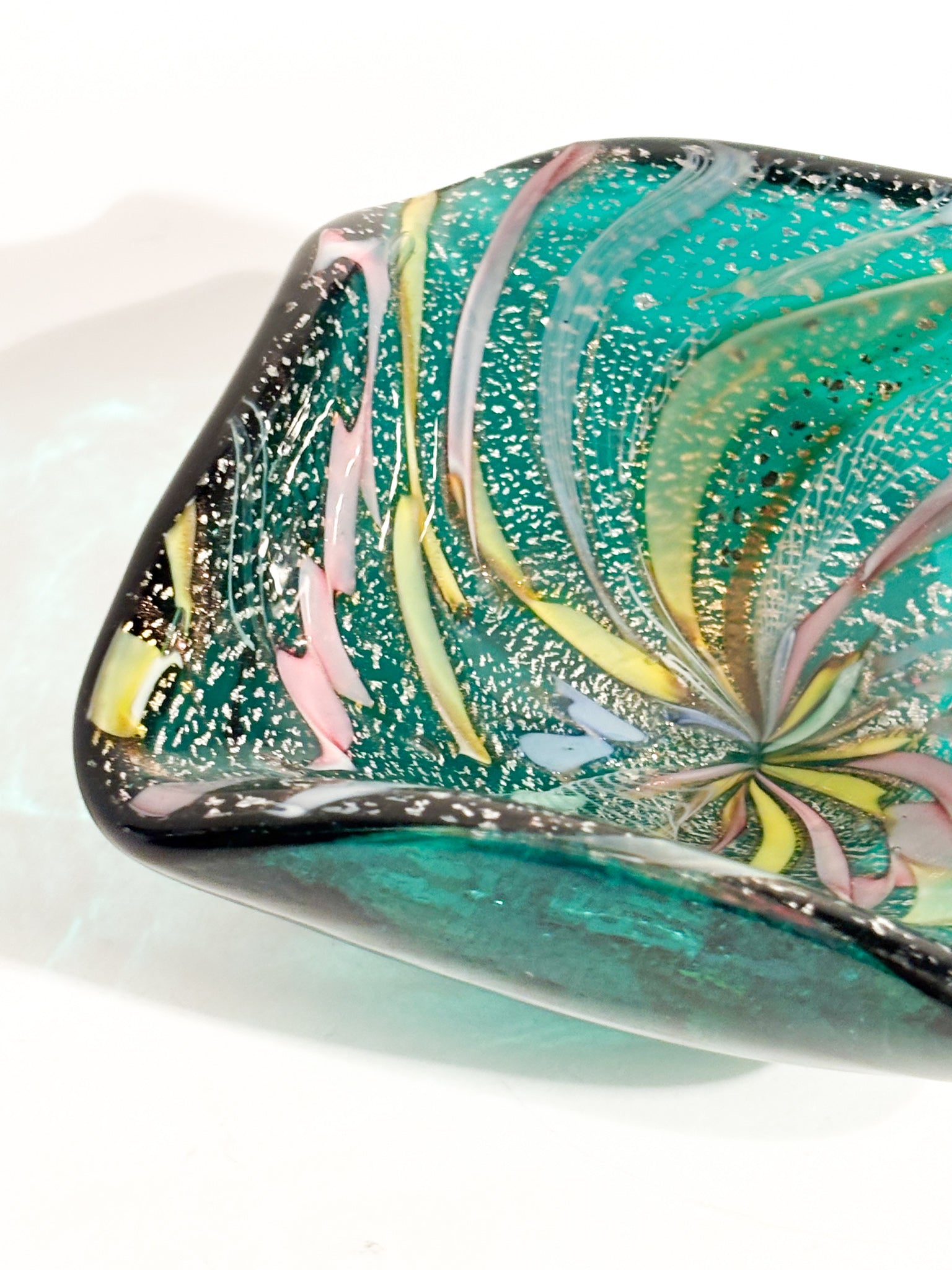 Ciotola Posacenere in Vetro di Murano Verde Anni 70