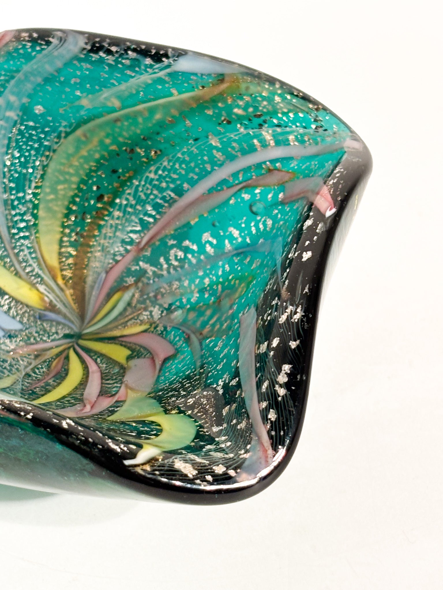 Ciotola Posacenere in Vetro di Murano Verde Anni 70
