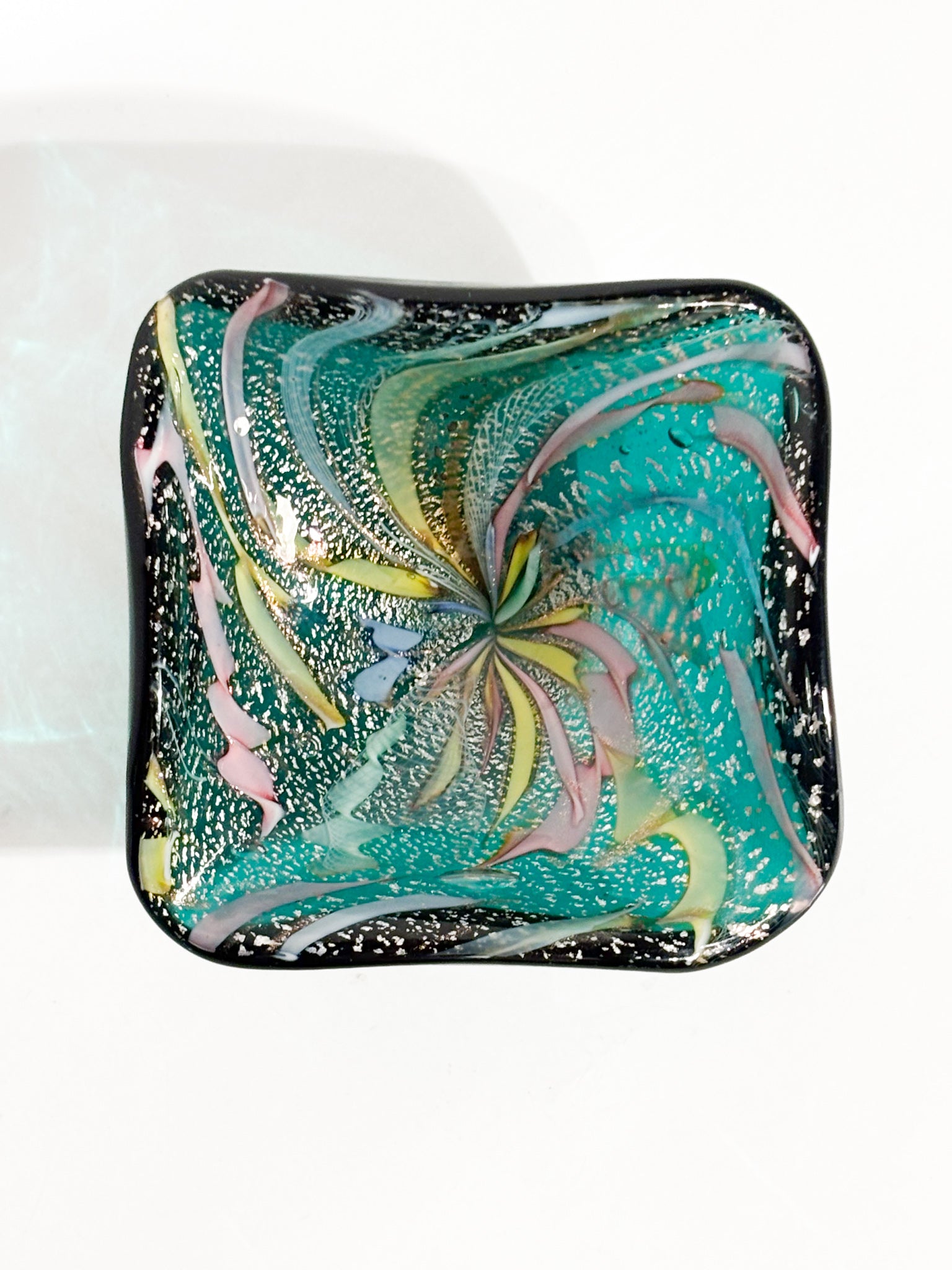 Ciotola Posacenere in Vetro di Murano Verde Anni 70