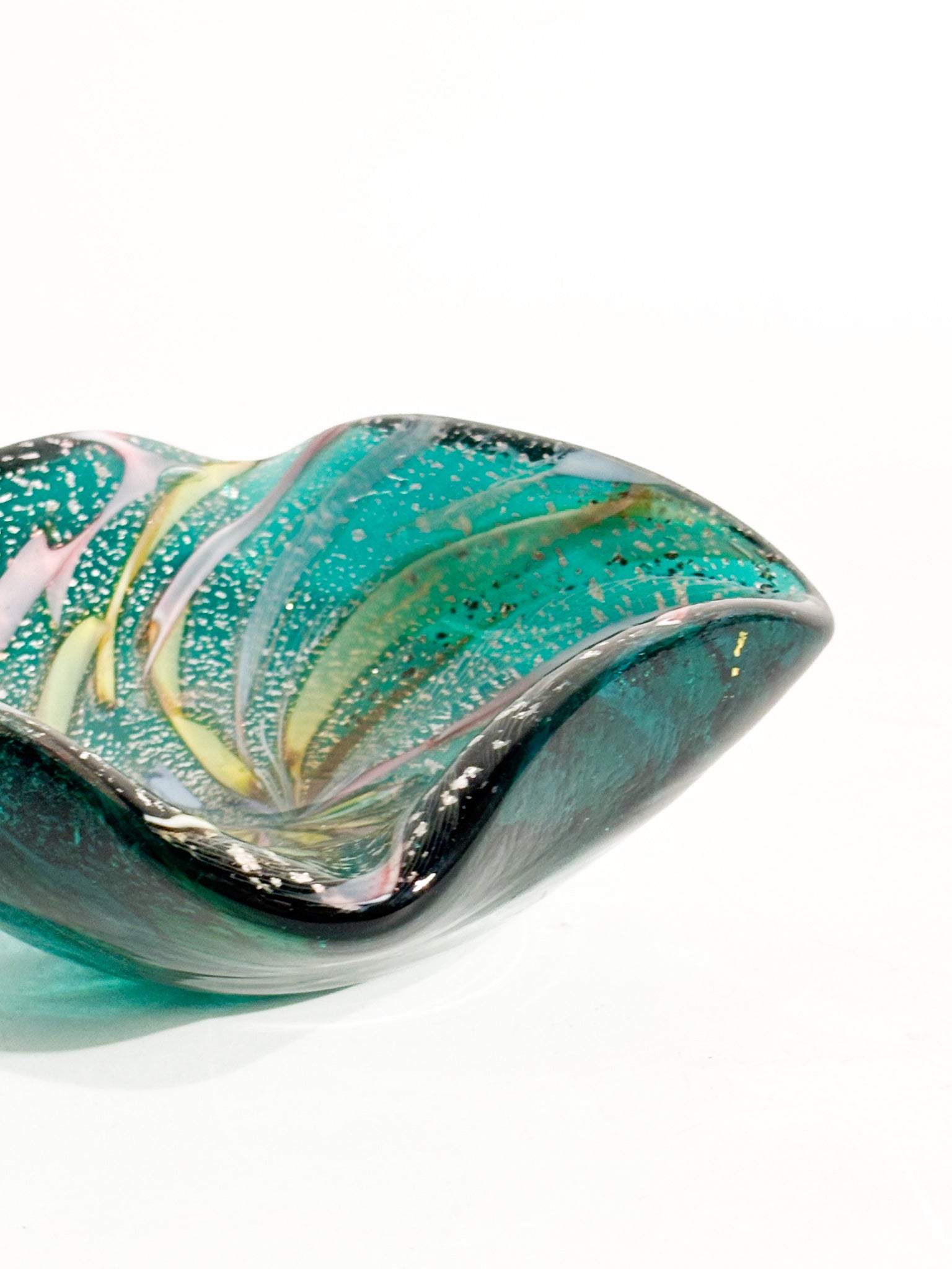 Ciotola Posacenere in Vetro di Murano Verde Anni 70