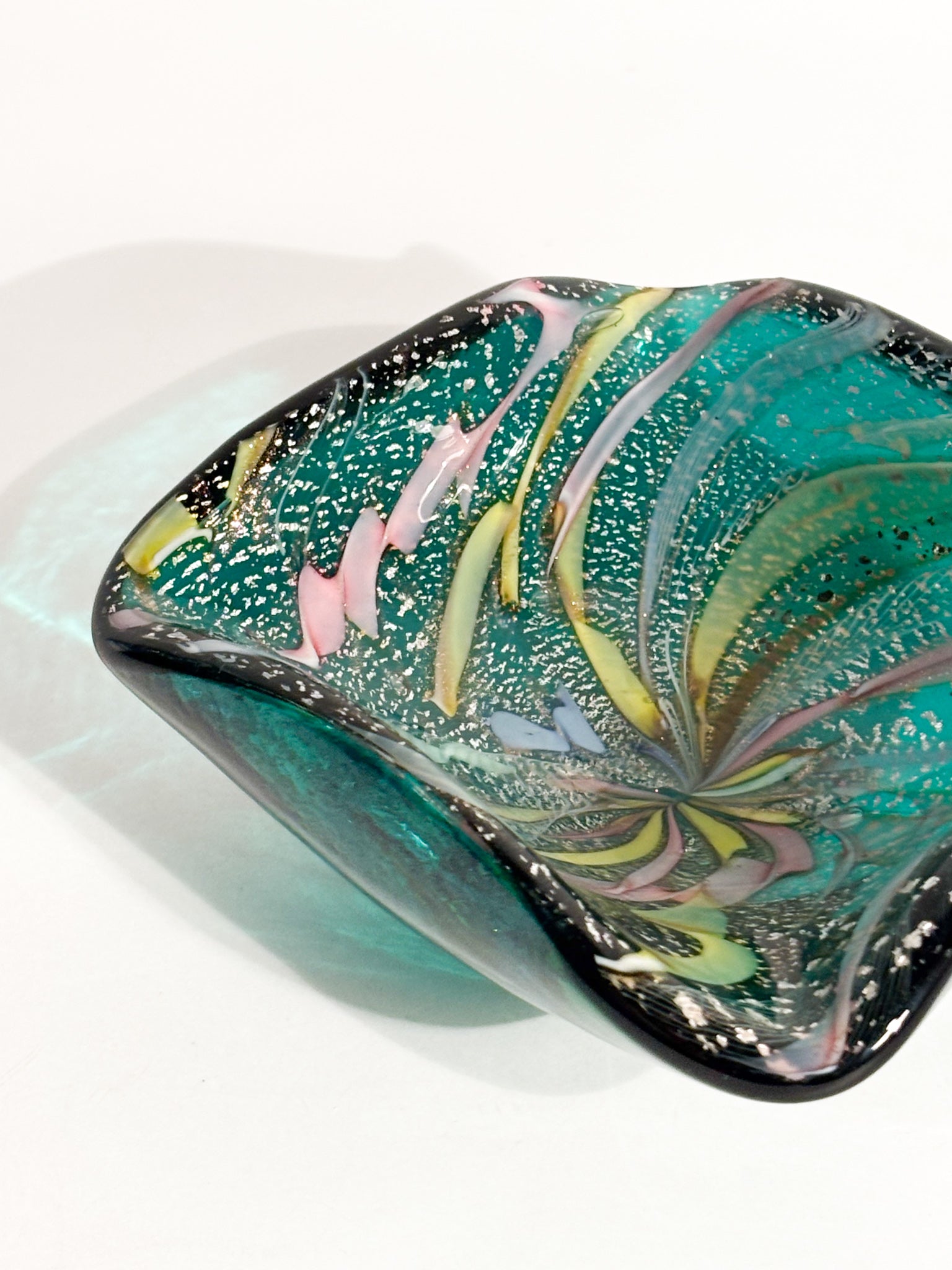 Ciotola Posacenere in Vetro di Murano Verde Anni 70