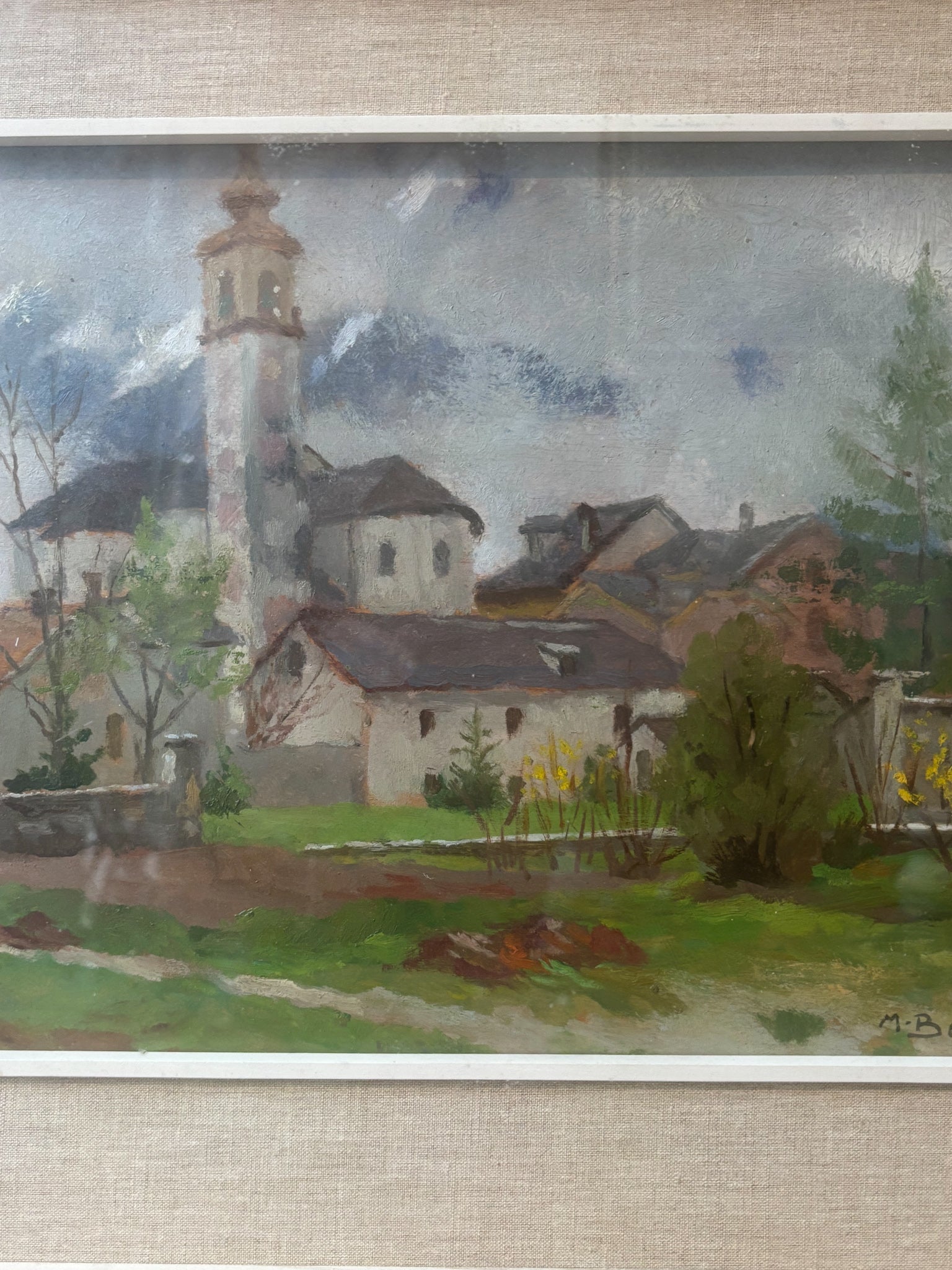 Oil Painting on Panel of Landscape by Mario Bettinelli 1930s