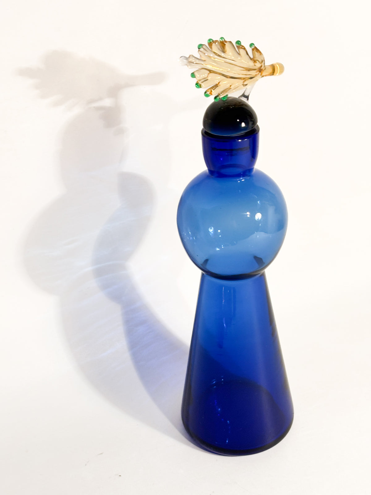Bottiglia in Vetro di Murano Blu De Majo di Yoichi Ohira del 1992