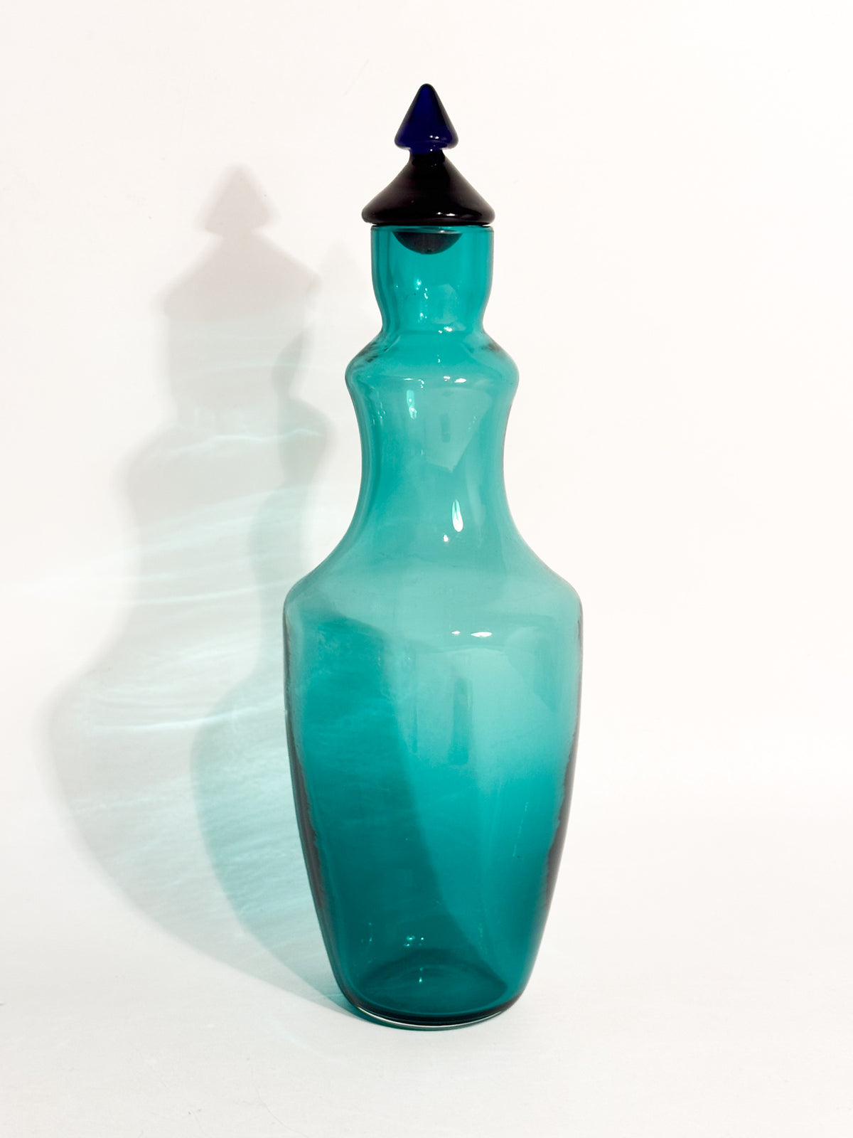 Bottiglia in Vetro di Murano Verde di Yoichi Ohira per De Majo del 1992