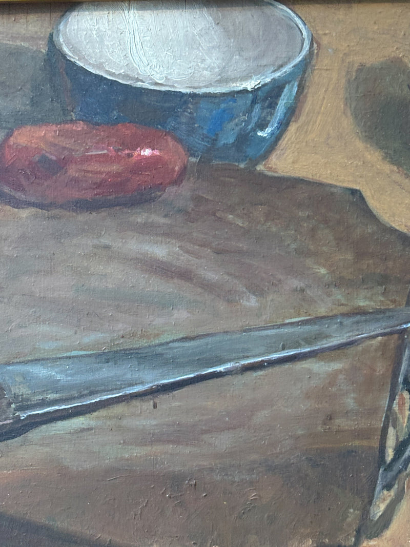 Oil Painting on Panel of Still Life by Pedro Minas in 1960