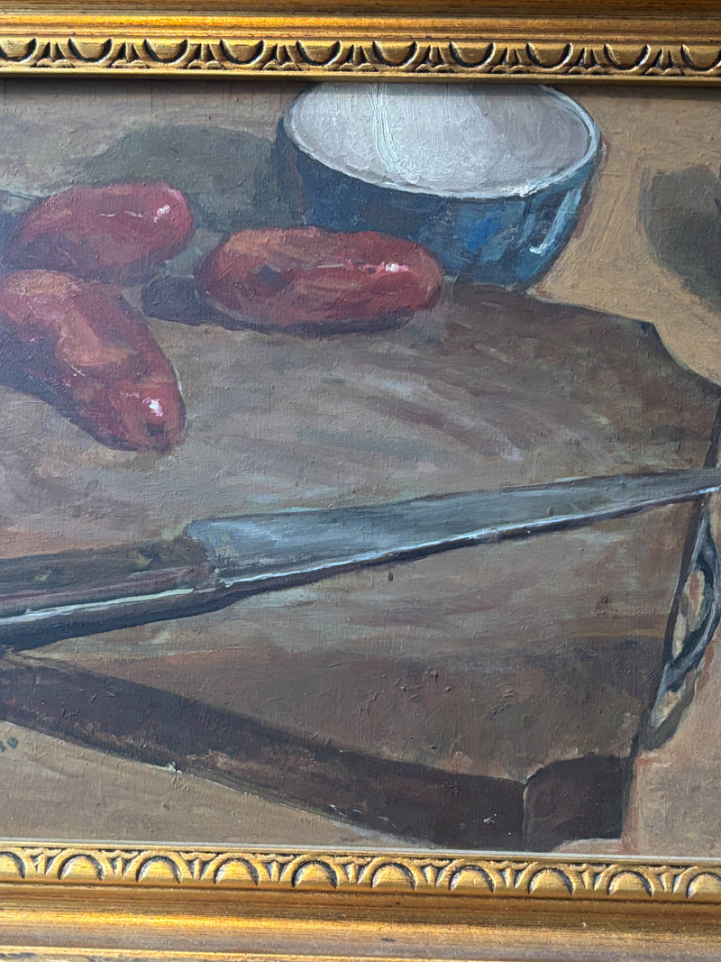 Oil Painting on Panel of Still Life by Pedro Minas in 1960