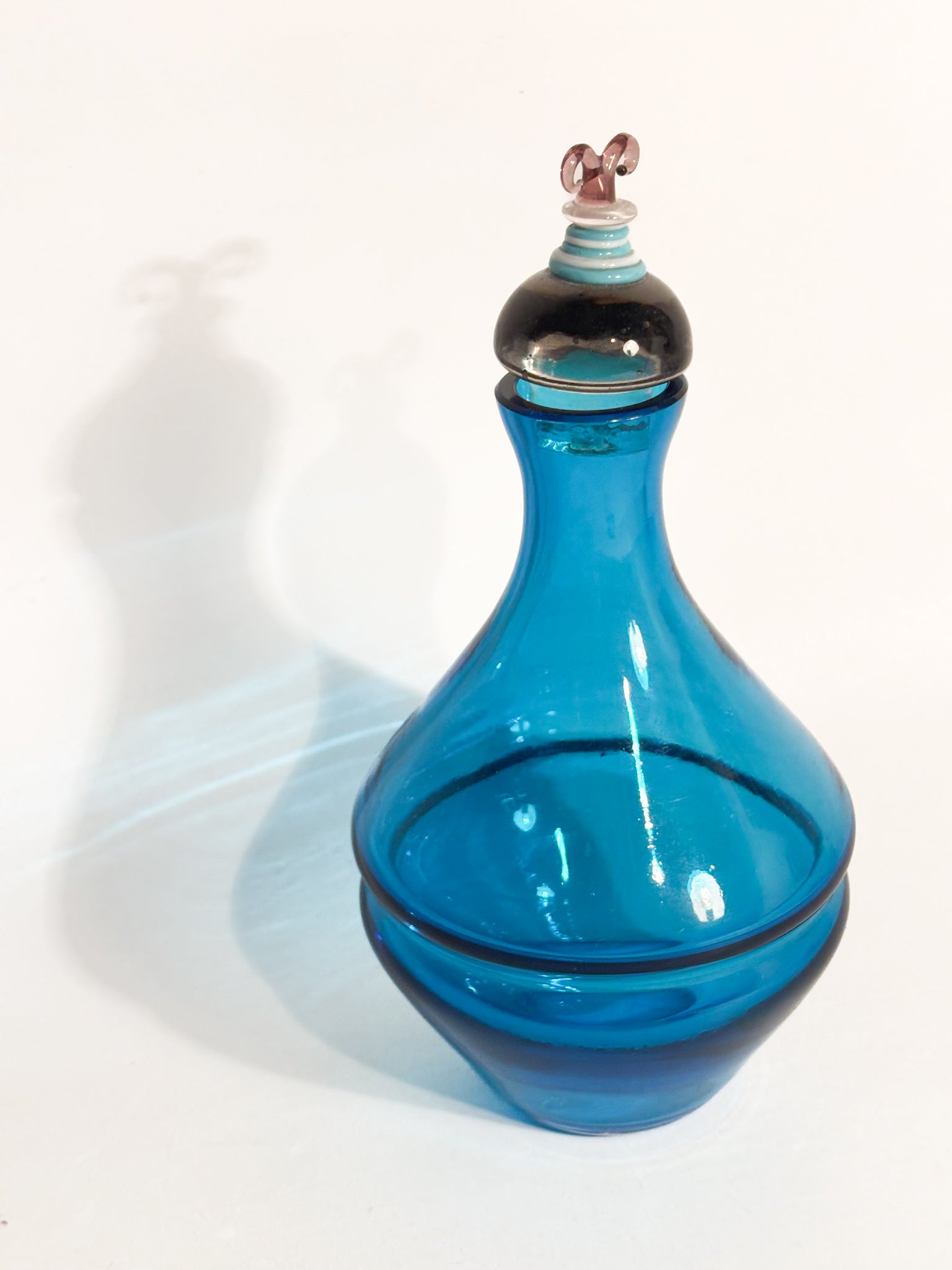 Boccetta in Vetro di Murano Azzurro di Alberto Ricci per De Majo del 1993